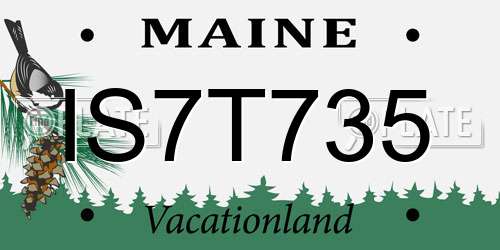 IS7T735 Maine License Plate
