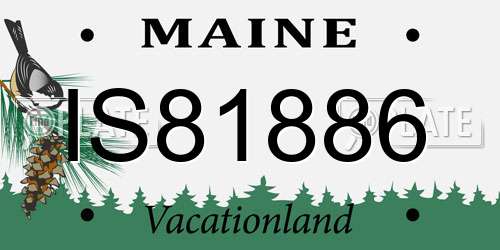 IS81886 Maine License Plate