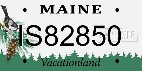IS82850 Maine License Plate