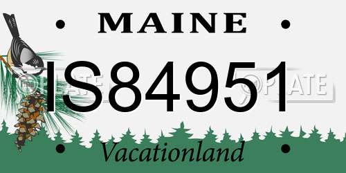 IS84951 Maine License Plate
