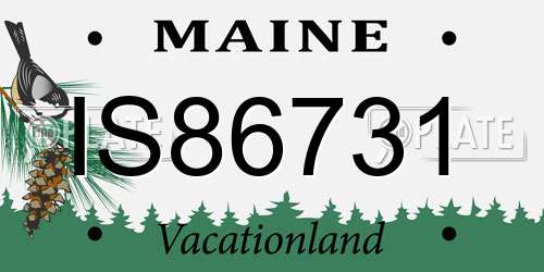 IS86731 Maine License Plate