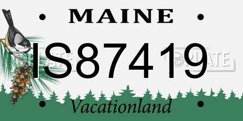 IS87419 Maine License Plate