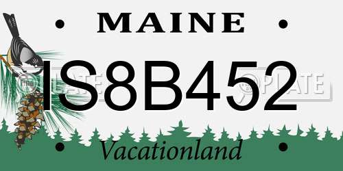 IS8B452 Maine License Plate