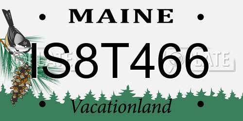 IS8T466 Maine License Plate