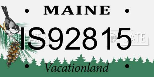 IS92815 Maine License Plate