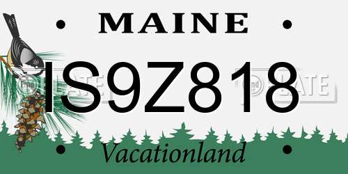 IS9Z818 Maine License Plate
