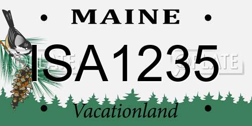 ISA1235 Maine License Plate