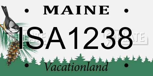 ISA1238 Maine License Plate