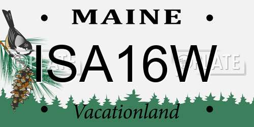 ISA16W Maine License Plate