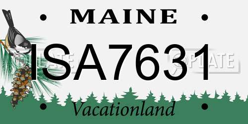 ISA7631 Maine License Plate