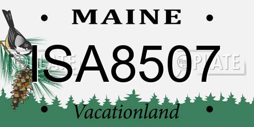 ISA8507 Maine License Plate