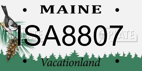 ISA8807 Maine License Plate