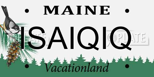 ISAIQIQ Maine License Plate