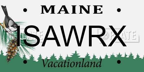 ISAWRX Maine License Plate