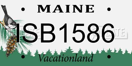 ISB1586 Maine License Plate