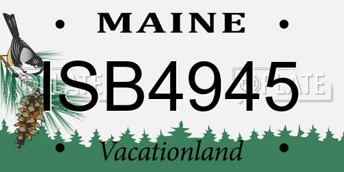 ISB4945 Maine License Plate