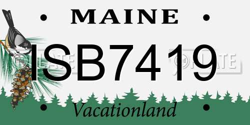 ISB7419 Maine License Plate