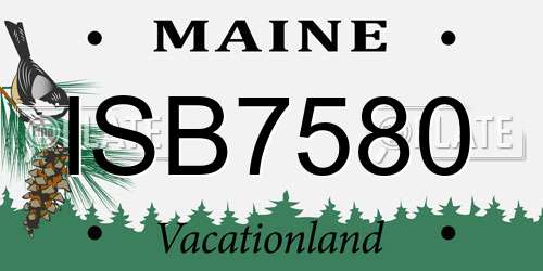 ISB7580 Maine License Plate