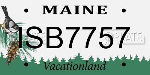 ISB7757 Maine License Plate