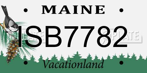 ISB7782 Maine License Plate
