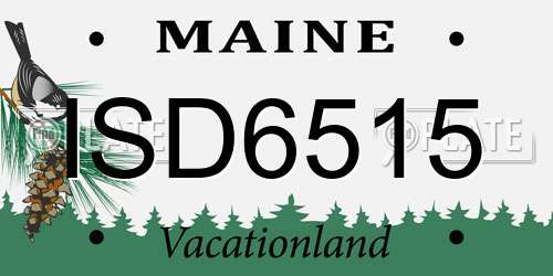 ISD6515 Maine License Plate