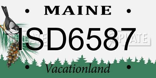 ISD6587 Maine License Plate