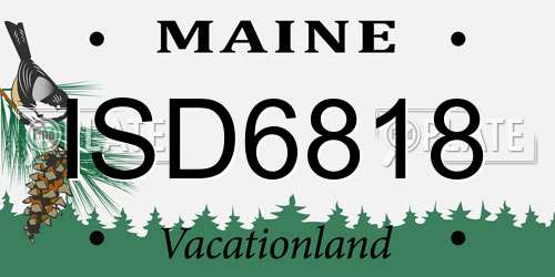 ISD6818 Maine License Plate