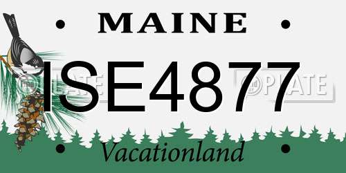 ISE4877 Maine License Plate