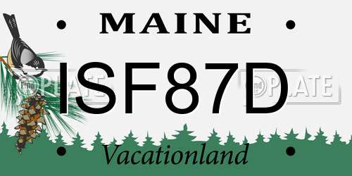 ISF87D Maine License Plate