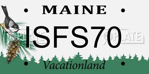 ISFS70 Maine License Plate