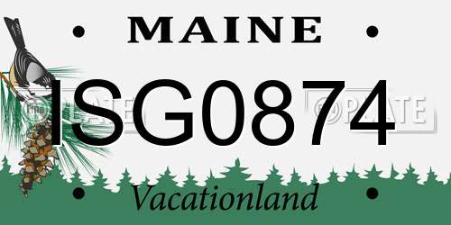 ISG0874 Maine License Plate