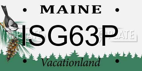 ISG63P Maine License Plate