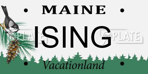 ISING Maine License Plate