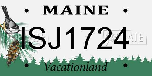 ISJ1724 Maine License Plate