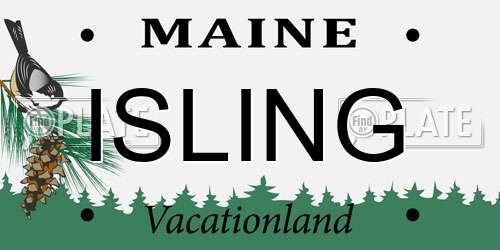 ISLING Maine License Plate