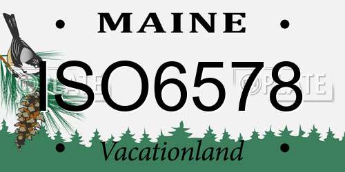 ISO6578 Maine License Plate