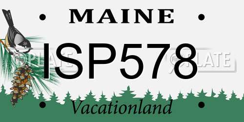 ISP578 Maine License Plate