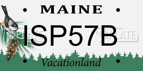 ISP57B Maine License Plate