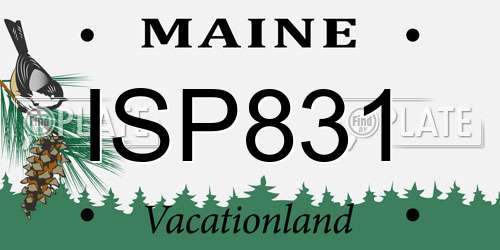 ISP831 Maine License Plate