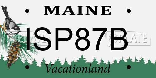 ISP87B Maine License Plate