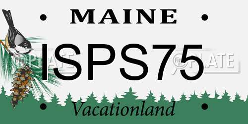 ISPS75 Maine License Plate