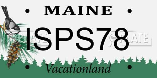 ISPS78 Maine License Plate