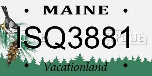 ISQ3881 Maine License Plate