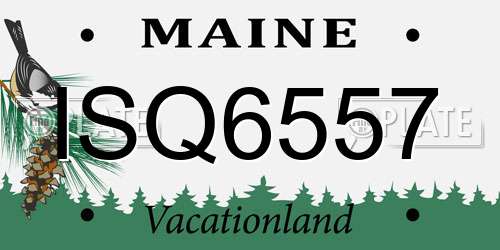 ISQ6557 Maine License Plate
