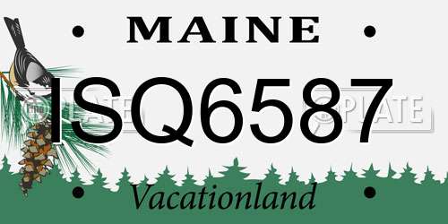 ISQ6587 Maine License Plate