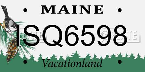 ISQ6598 Maine License Plate