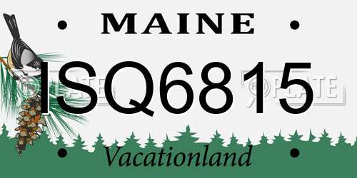 ISQ6815 Maine License Plate