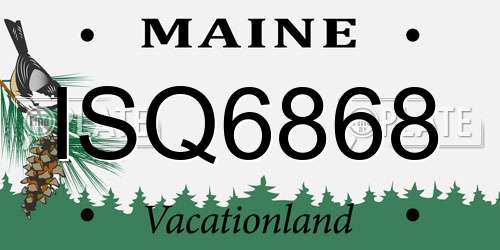 ISQ6868 Maine License Plate