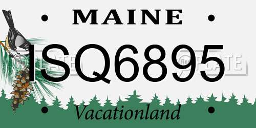ISQ6895 Maine License Plate