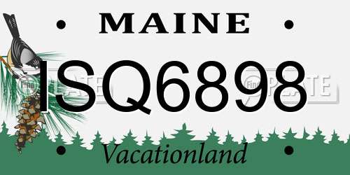 ISQ6898 Maine License Plate